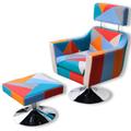 vidaXL Poltrona TV Design Patchwork in Tessuto