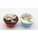 Cosmos Gifts Flower Cupcake Salt & Pepper Set Ceramic in Blue/Pink | 2 H x 2.38 W in | Wayfair 61825