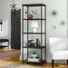 Mercury Row® Alresford Steel Etagere Bookcase in Black/Brown | 74 H x 26 W x 15 D in | Wayfair MCRR1718 25290963