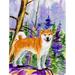 Caroline's Treasures Shiba Inu 2-Sided Polyester 40 x 28 in. House Flag in Gray | 40 H x 28 W in | Wayfair SS8629CHF