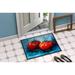 Caroline's Treasures ToDoor Matoes Toes Vegetable Non-Slip Outdoor Door Mat 24.0 W x 36.0 D in whites in Blue/Red | Rectangle 2' x 3' | Wayfair