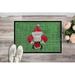 Caroline's Treasures Christmas Santa Fleur De Lis Non-Slip Indoor Door Mat Synthetics | 18 W x 27 D in | Wayfair 8746MAT