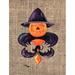 Caroline's Treasures Halloween Pumpkin Bat Fleur de lis 2-Sided Garden Flag, Polyester in Brown | 15 H x 11 W in | Wayfair 8748GF