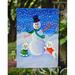Caroline's Treasures Snowman w/ a Bichon Frise 2-Sided Garden Flag, Polyester in Blue | 15 H x 11 W in | Wayfair 7145GF