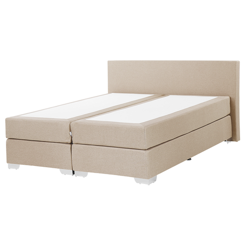 Boxspringbett Beige Polsterbezug 160 x 200 cm Modern