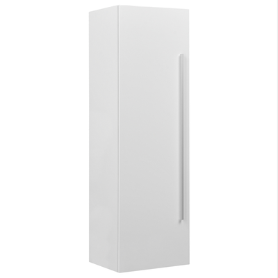 Bad Hängeschrank Weiß MDF Platte Aluminium 132 x 40 x 35 cm Modern Elegant Viel Stauraum Fächer Badezimmer