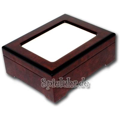 Glänzende Holz-Lackschatulle mit Bilderrahmen, mit Spieluhr Image