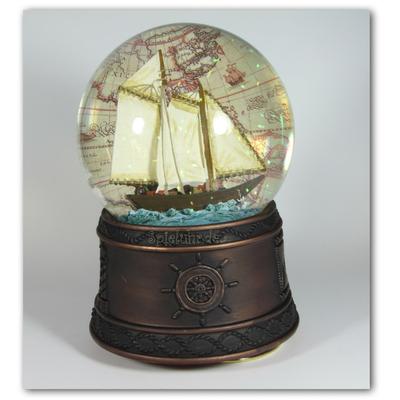 Schneekugel Segelschiff mit Spieluhr Kinder Image