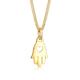 Elli PREMIUM Halskette Damen Hamsa Hand Herz Symbol Talisman in 585 Gelbgold