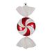 Vickerman 377321 - 18.5" Red / White Swirl Flat Glitter Candy Christmas Tree Ornament (M153003)