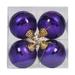 Vickerman 376706 - 4" Plum Shiny Matte Glitter Mirror Ball Christmas Tree Ornament (4 pack) (M151426)