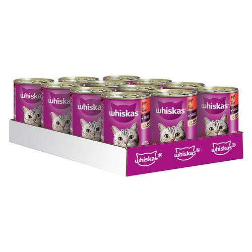 24 x 400 g Whiskas 1+ Dosen - Rind & Leber in Sauce Katzenfutter Nass