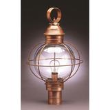 Northeast Lantern Onion 21 Inch Tall 3 Light Outdoor Post Lamp - 2843-DB-LT3-CLR