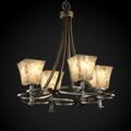 Justice Design Group Alabaster Rocks Arcadia 24 Inch 4 Light Chandelier - ALR-8560-28-MBLK-PL4-120E-GU24-18W