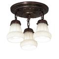 Meyda Lighting White Puffy Rose 12 Inch 3 Light Semi Flush Mount - 30543