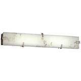 LumenAria 36" Wide LED Faux Alabaster Nickel Bath Light