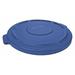 RUBBERMAID COMMERCIAL 1779636 44 gal Flat Trash Can Lid, 24 1/2 in W/Dia, Blue,