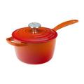 Le Creuset Enameled Cast Iron Saucepan w/ Lid Enameled Cast Iron/Cast Iron in Orange | 5.75 H x 6.25 W in | Wayfair 21181016090041