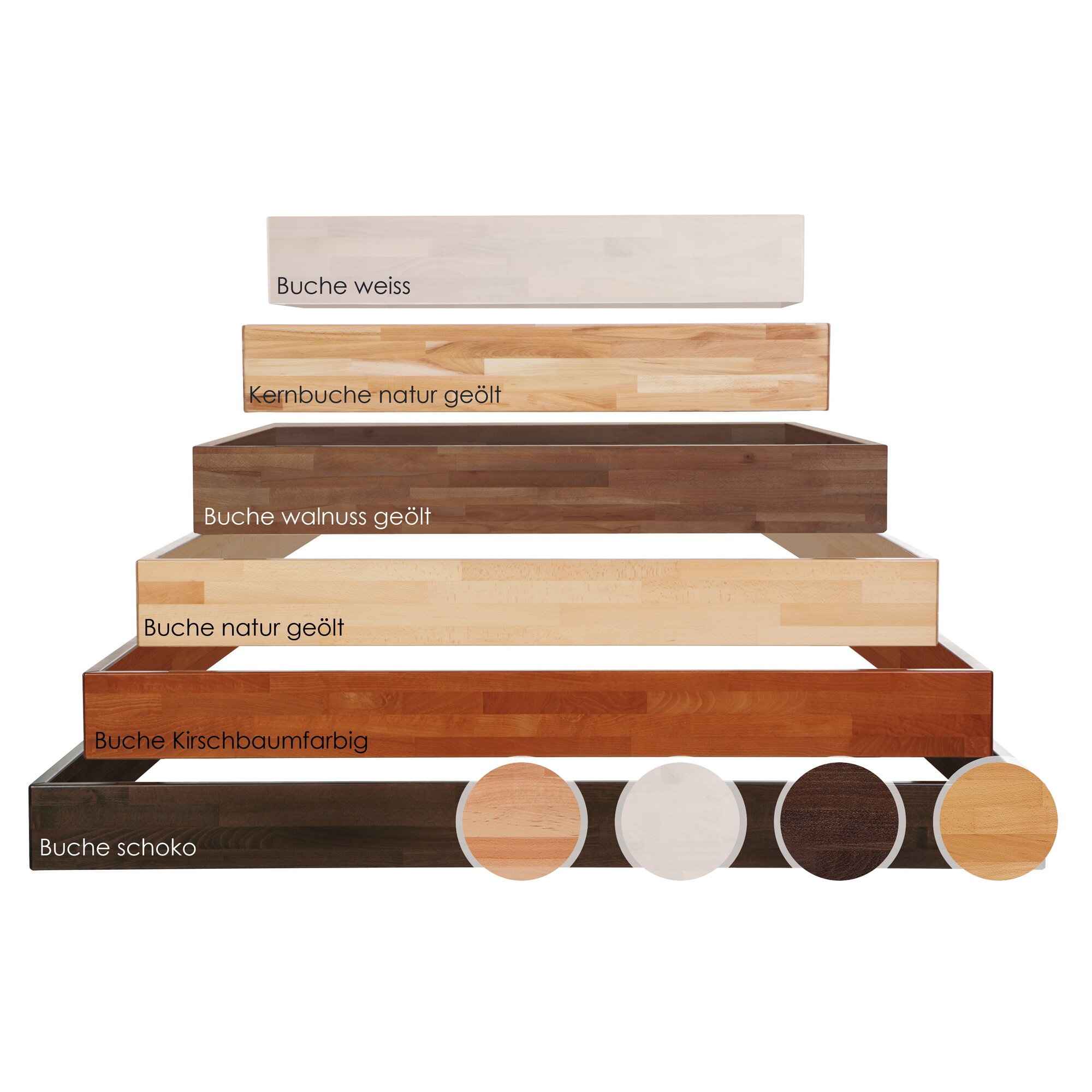 Hasena Wood-Line Bettrahmen Classic 16 Massivholz 90x200 cm / Kernbuche natur, geölt