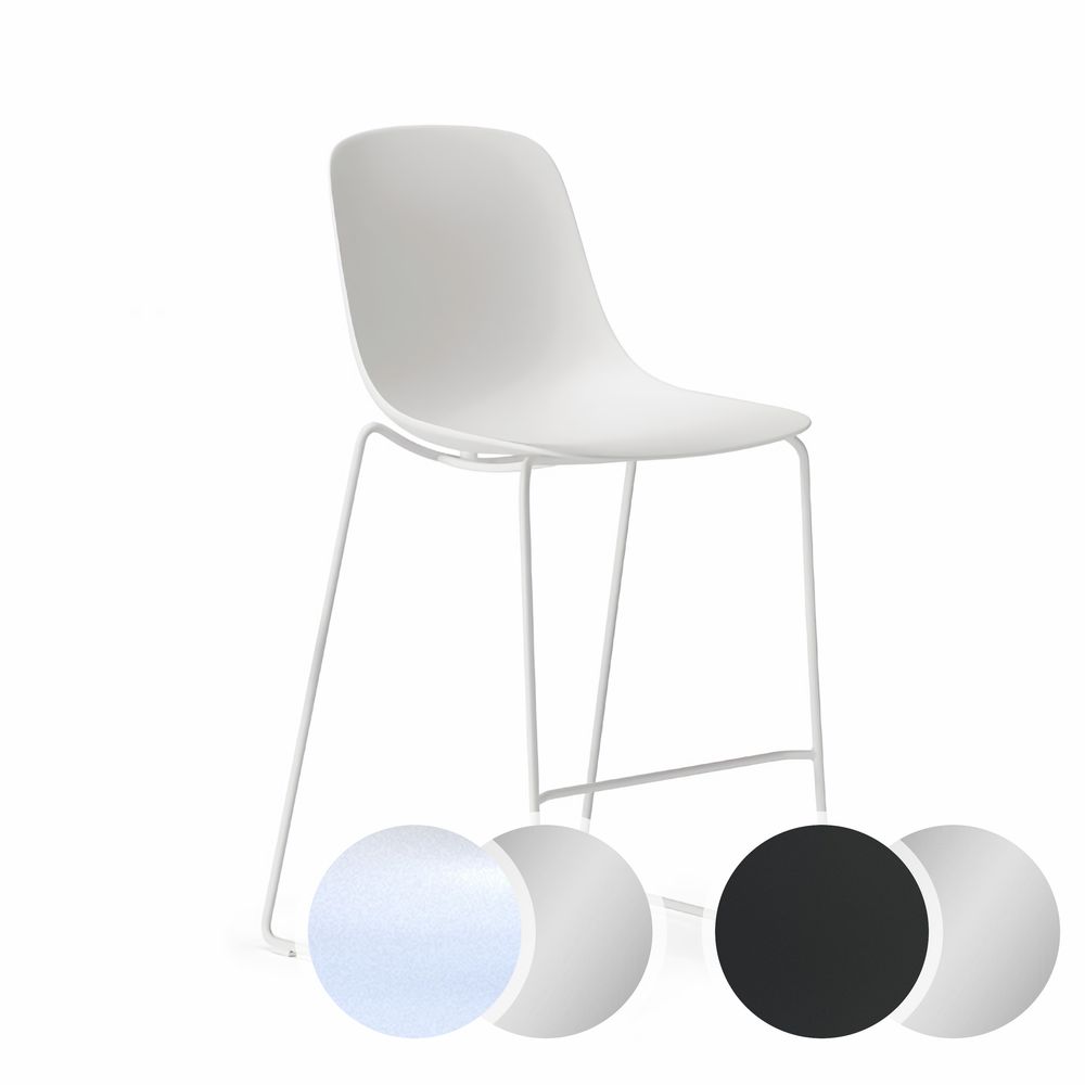 infiniti »PURE LOOP MONO« Design-Barhocker AC01 verchromt / IR8022 Schwarz