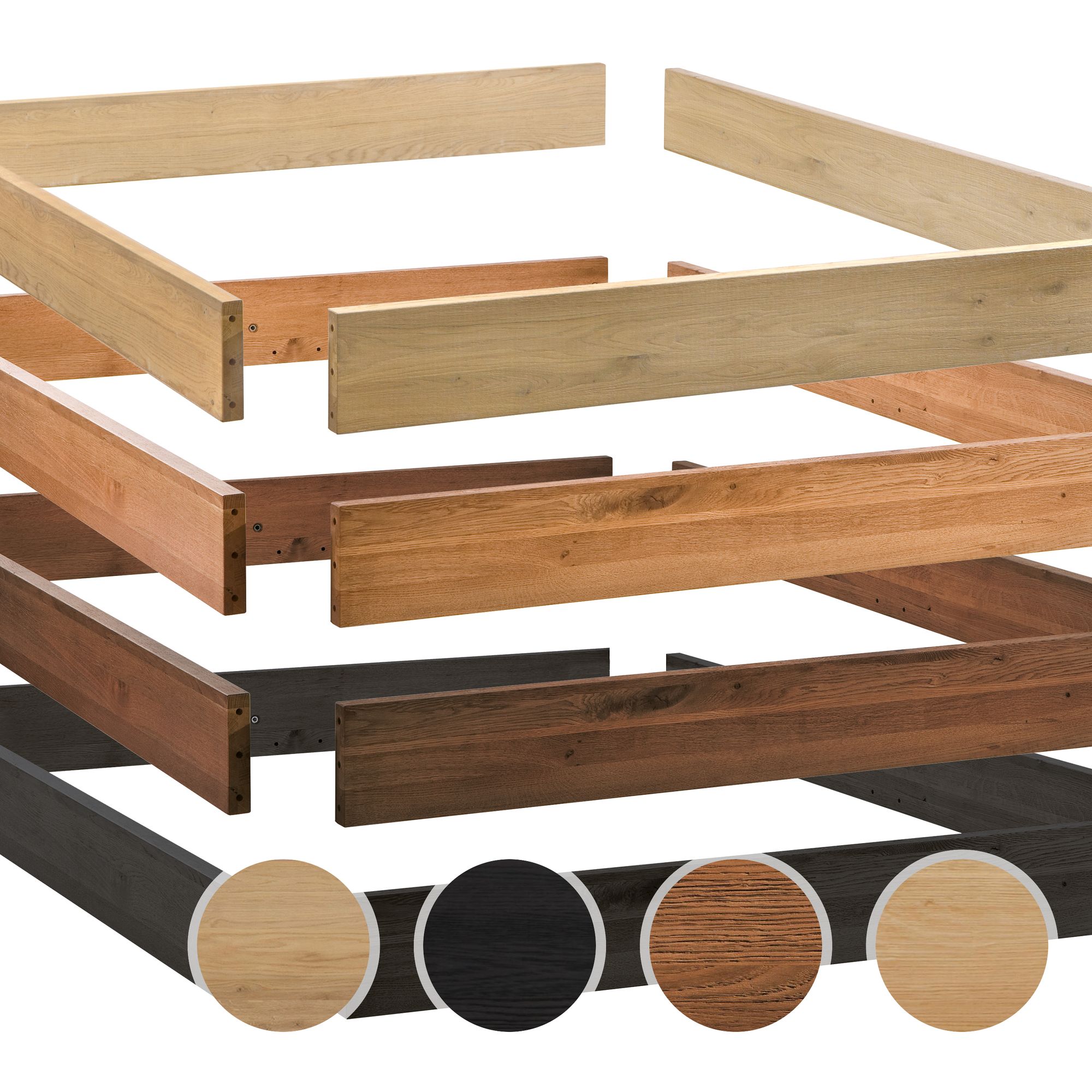 Hasena Oak-Line Massivholz Bettrahmen Modul 18 100x200 cm / Eiche natur, gebürstet, geölt