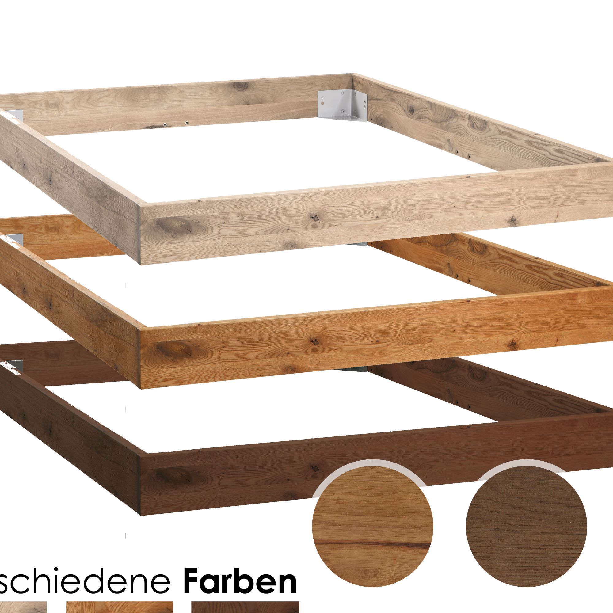 Hasena Oak-Line Wild Bettrahmen Cadro 18 Wildeiche 90x200 cm / natur