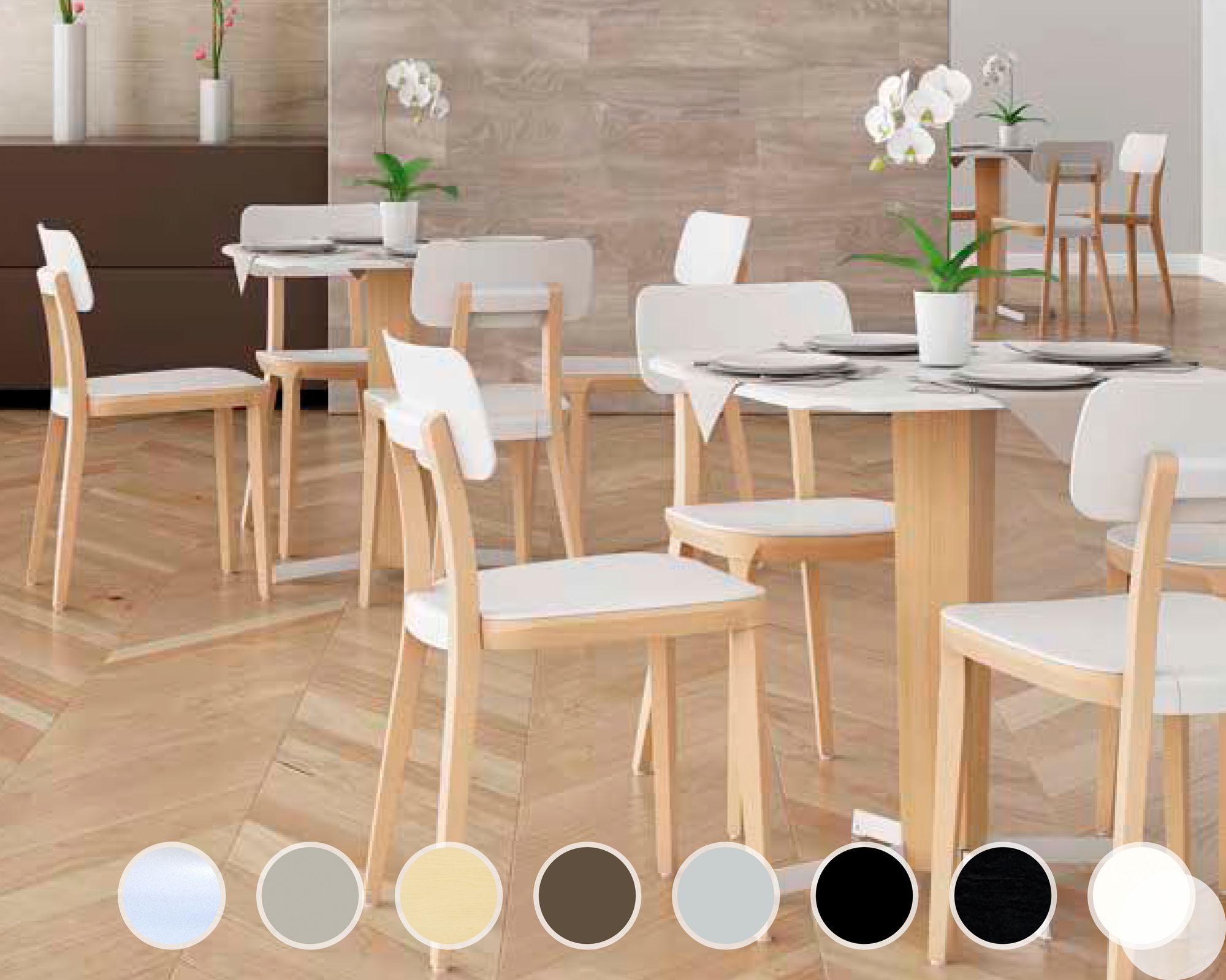 infiniti »PORTA VENEZIA« Designer-Stuhl FGVPN Buche natur / S022 Tabak