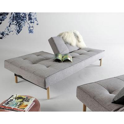 Innovation »Splitback« Klappsofa Chrom/Matt Schwarz / 521 Mixed Dance Grau