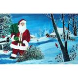 Custom Printed Rugs CPR052 Santa Doormat Rug Blue - 18 x 30 in.