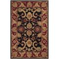 SAFAVIEH Classic Karolina Floral Bordered Wool Area Rug Black/Burgundy 4 x 6