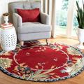 SAFAVIEH Chelsea Lanford Rooster Wool Area Rug Burgundy 4 6 x 6 6 Oval