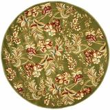 SAFAVIEH Lyndhurst Clara Floral Area Rug Sage 5 3 x 5 3 Round