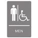 Headline Sign ADA Sign Men Restroom Wheelchair Accessible Symbol Molded Plastic 6 x 9 Gray 4815