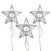 Penn Distributing 10-Count Battery Operated Warm Clear Sparkling Glittered Star Christmas Light set 6.6ft Silver Wire in Gray/White | Wayfair