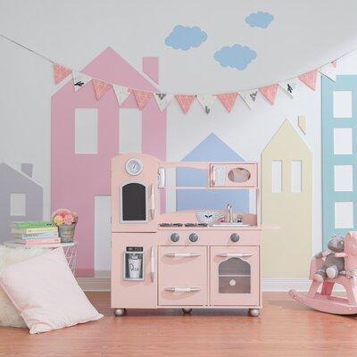 Teamson Kids Wooden Play Kitchen Set Manufactured Wood in Pink | 36.75 H x 38.25 W x 11.5 D in | Wayfair TD-11414P