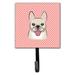 Caroline's Treasures Checkerboard French Bulldog Leash Holder & Wall Hook Metal in Pink/Brown | 6.25 H x 4.25 W x 0.65 D in | Wayfair BB1238SH4