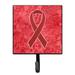 Caroline's Treasures Ribbon For Aids Awareness Leash Holder & Wall Hook Metal in Gray/Red | 6.25 H x 4.25 W x 0.65 D in | Wayfair AN1213SH4