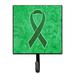 Caroline's Treasures Kelly Ribbon For Kidney Cancer Awareness Leash Holder & Wall Hook Metal in Gray/Green | 6.25 H x 4.25 W x 0.65 D in | Wayfair