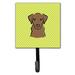 Caroline's Treasures Checkerboard Labrador Leash Holder & Wall Hook Metal in Brown | 6.25 H x 4.25 W x 0.65 D in | Wayfair BB1296SH4