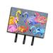 Caroline's Treasures Flamingo Six Senses Leash Holder & Key Hook Metal in Blue/Gray/Pink | 8 H x 8.25 W x 0.65 D in | Wayfair 8871TH68