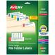 Avery TrueBlock Extra Large File Folder Labels 15/16 x 3-7/16 450 Printable Labels Assorted (5026)