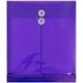 JAM Paper & Envelope Plastic Envelopes 9.8x11.8 Purple 12/Pack Button String Letter Open End