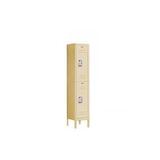 Salsbury Industries 12 in. W x 66 in. H x 15 in. D Standard Metal Locker-Double Tier-1 Wide-Tan-Unassembled