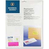 Business Source 1 Fluorescent Laser Labels Permanent Adhesive - 1 x 2.62 Length - Rectangle - Laser - Neon Pink - 30 / Sheet - 750 / Pack