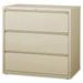 Lorell 3-Drawer Putty Lateral Files 42 x 18.6 x 40.3 - 3 x Drawer(s) for Ball-Bearing Suspension