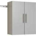 Prepac HangUps 24 Upper Storage Cabinet in Light Grey Laminate