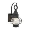 Chatham 1 Light Black Coastal Outdoor Wall Lantern Clear Glass