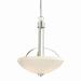 Vaxcel Solna 3 Light Satin Nickel Bowl Pendant White Glass