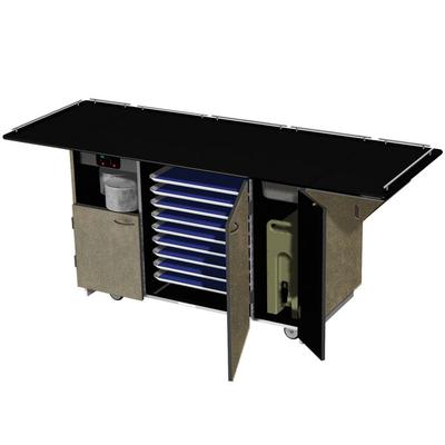 Lakeside 6855BS Mobile Breakout Dining Station with Beige Suede Laminate Finish - 95" x 30 1/2"