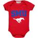 Infant Red SMU Mustangs Arch & Logo Bodysuit